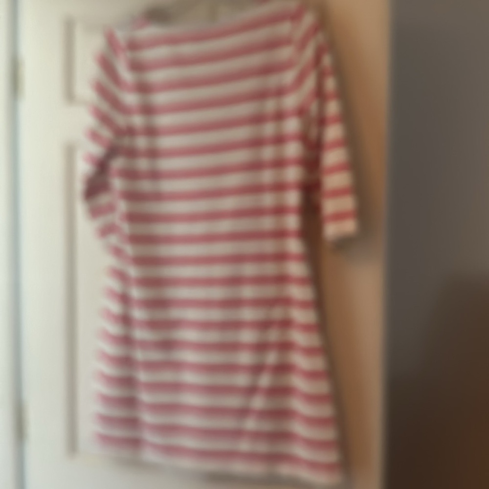 Boden White and Pink Striped Boatneck Dress - Picture 4 of 8